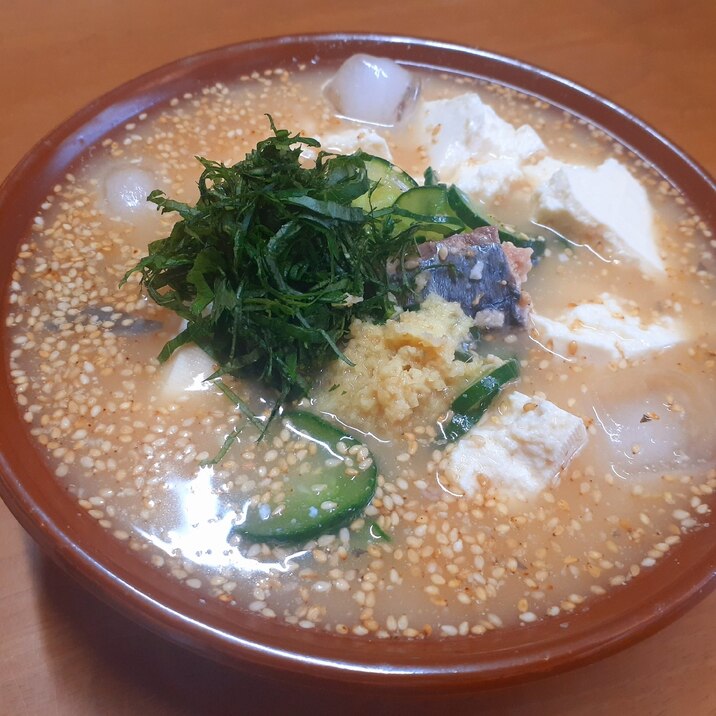 夏休みのランチに！サバ缶の冷や汁